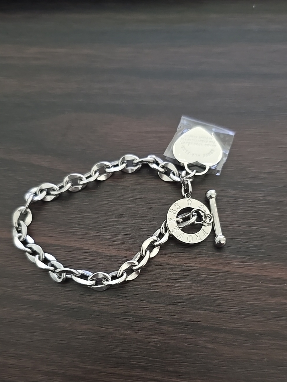 Engraved Heart Charm Bracelet